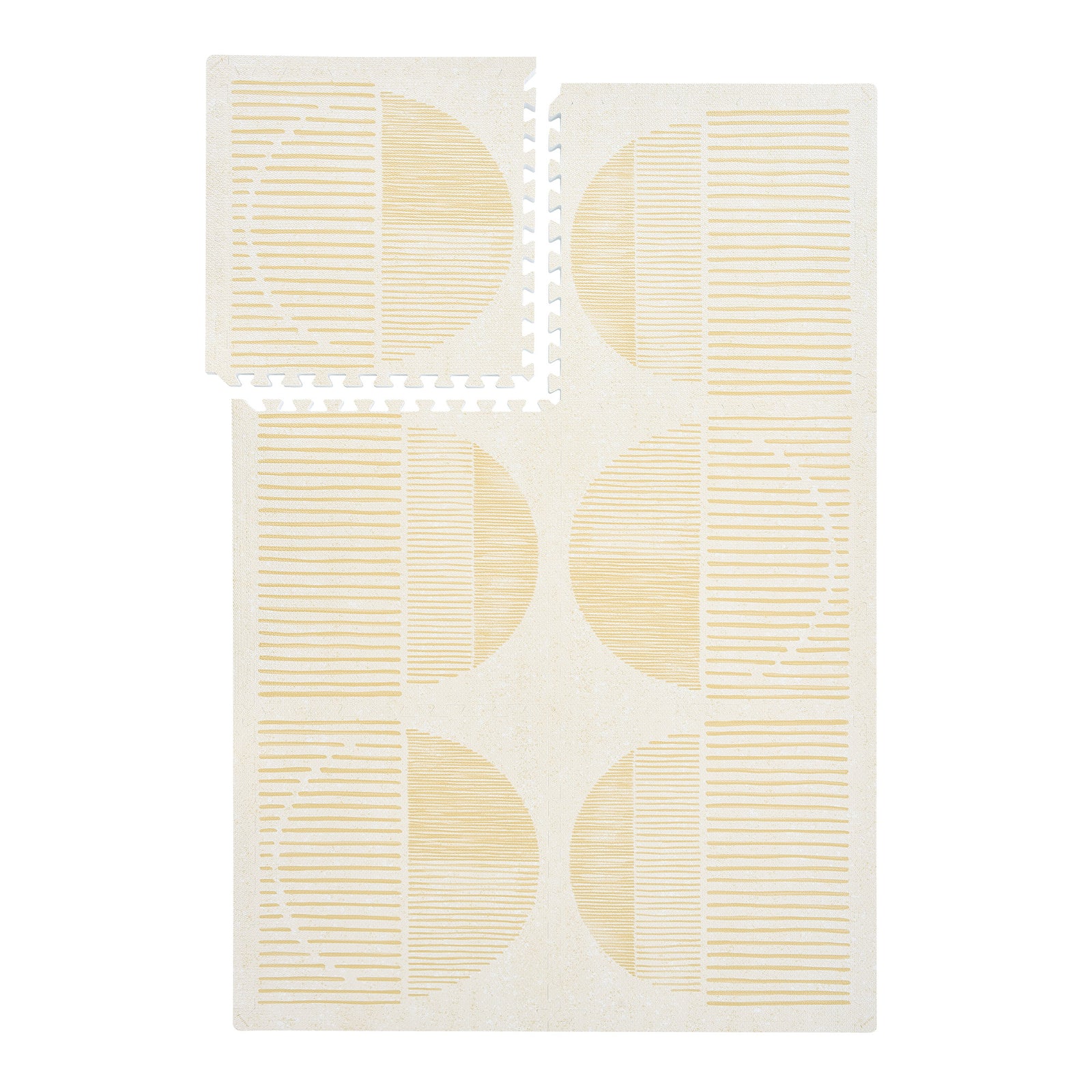 PopsyKosy Boho Ecru Linen EVA play mat dual-side reversible pattern display