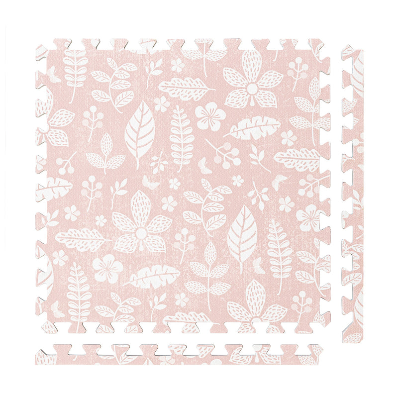 PopsyKosy Tranquil Flower Baby Coral pure EVA baby play mat with coral botanical interlocking tiles