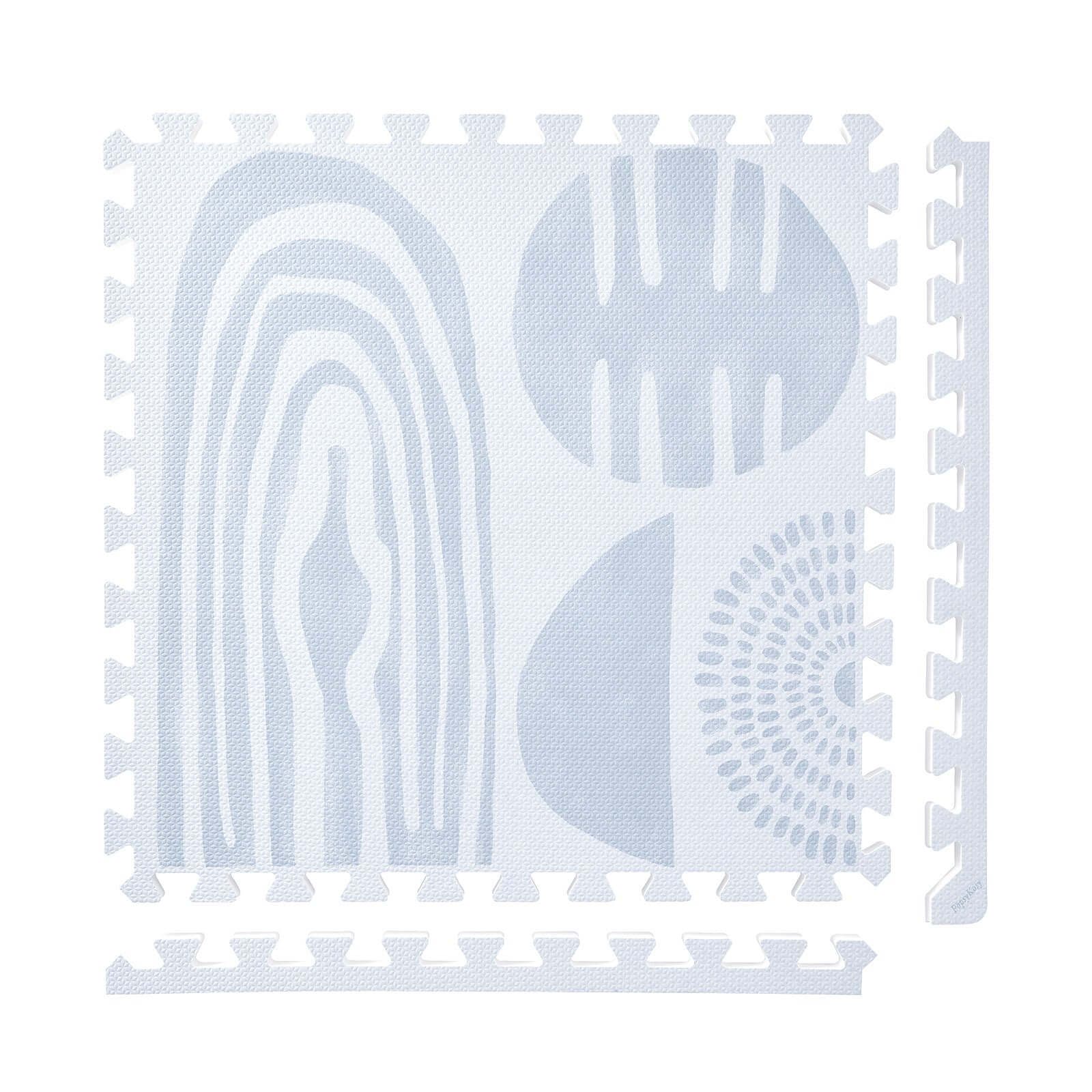PopsyKosy Boulder Glacier Grey non-toxic EVA play mat cool grey stone-texture interlocking tiles top view