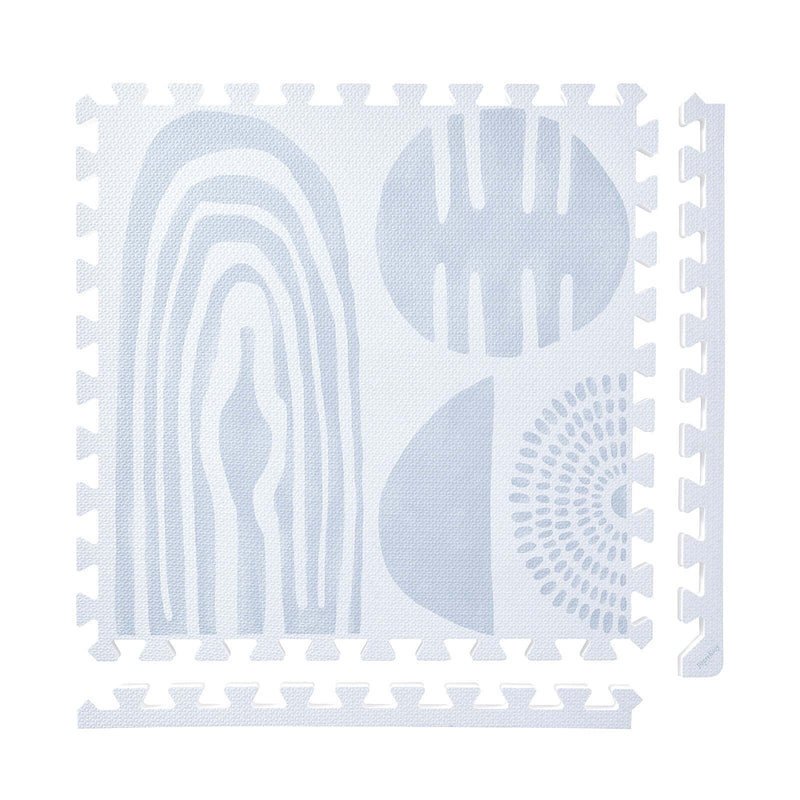 PopsyKosy Boulder Glacier Grey non-toxic EVA play mat cool grey stone-texture interlocking tiles top view