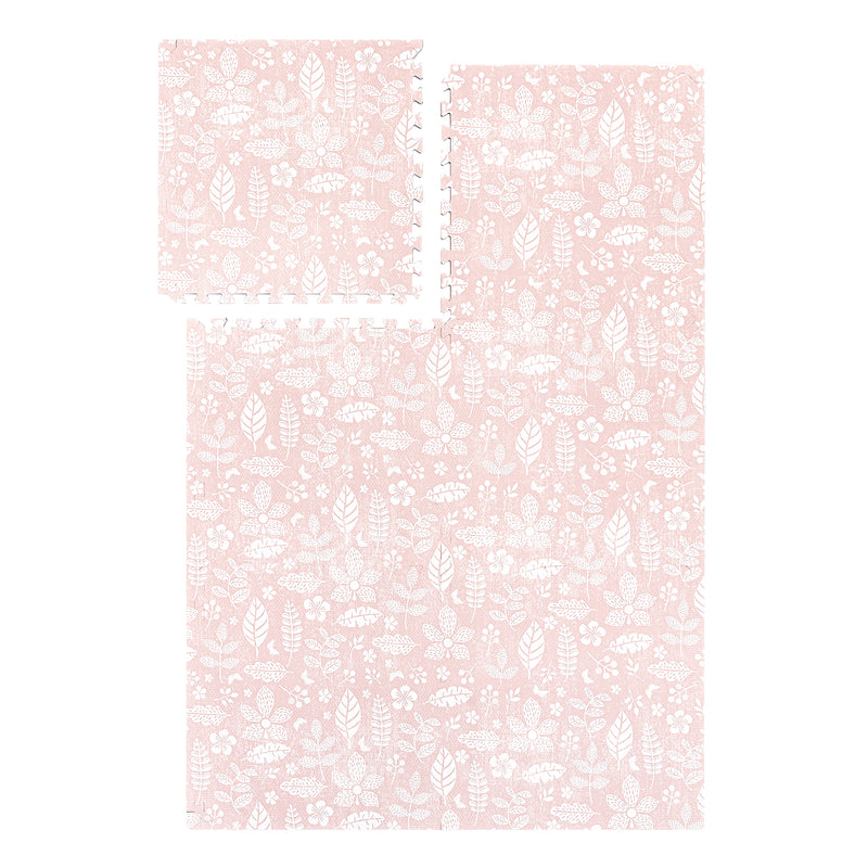 Tranquil Flower - Baby Coral play mat full set on a white background