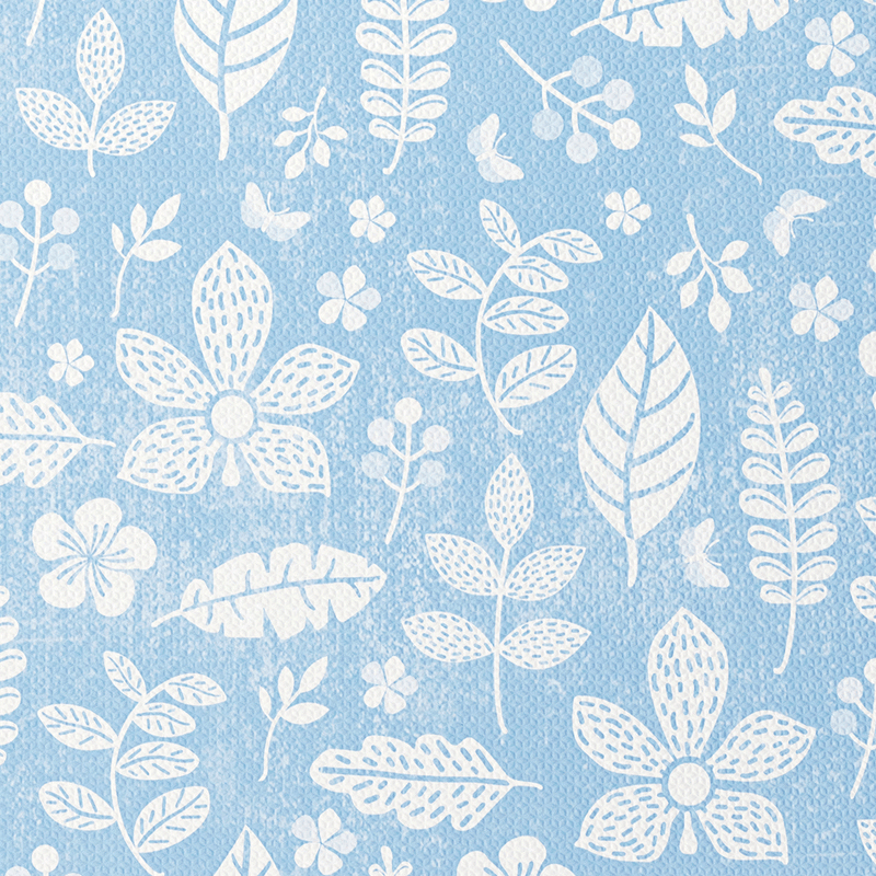 Tranquil Flower - Ocean Blue play mat surface pattern detail