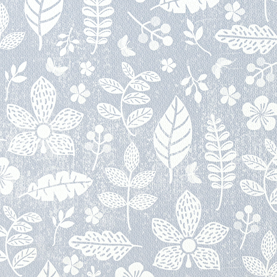 Tranquil Flower - Gray play mat surface pattern detail