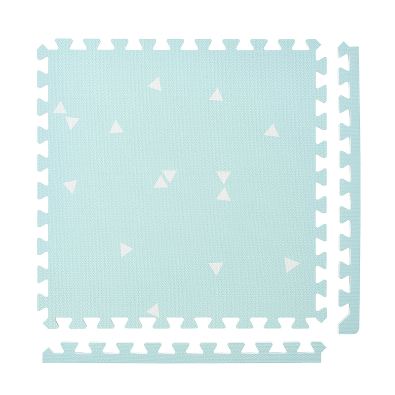 Totem - Triangles Blue single interlocking play mat tile on white
