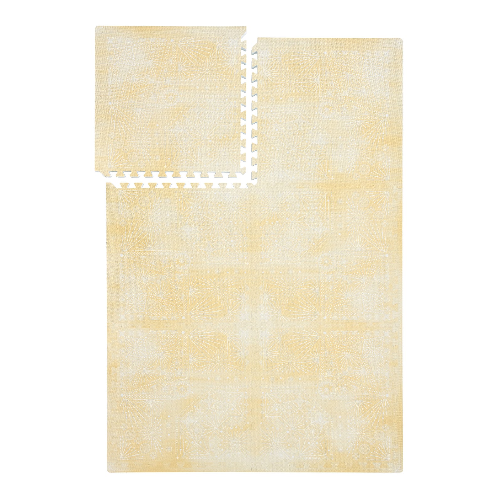 PopsyKosy Firework Champagne Yellow EVA play mat dual-side reversible pattern display