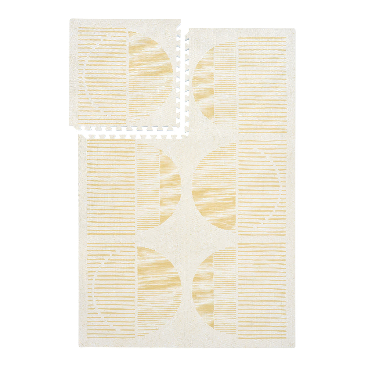 PopsyKosy Boho Ecru Linen EVA play mat dual-side reversible pattern display