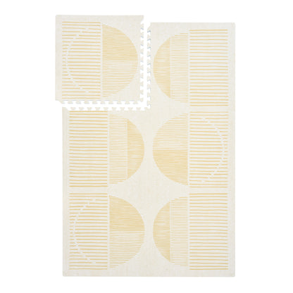 PopsyKosy Boho Ecru Linen EVA play mat dual-side reversible pattern display