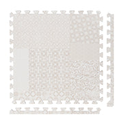 PopsyKosy Totem Beige non-toxic EVA play mat - beige totem pattern interlocking tiles top view