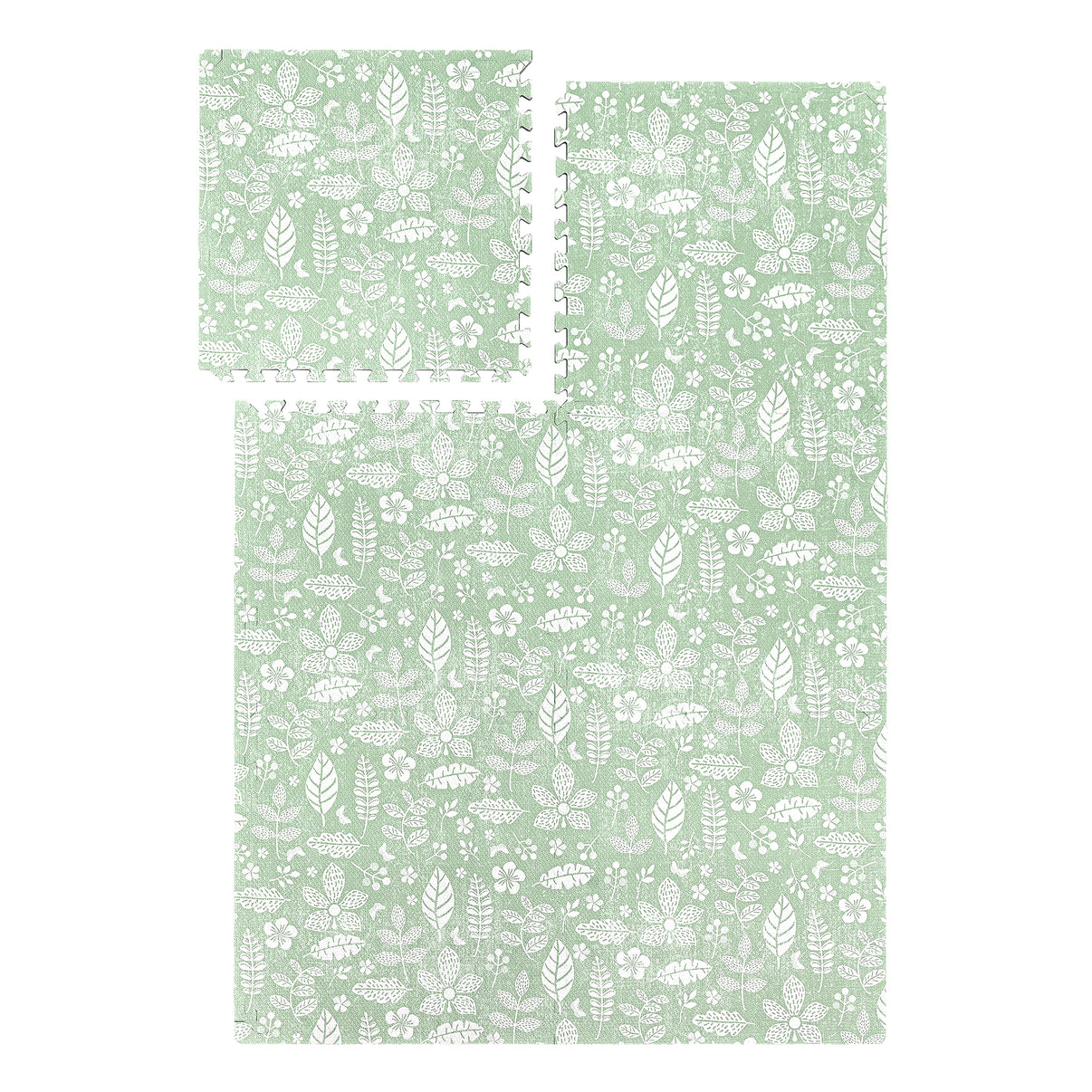 PopsyKosy Tranquil Flower Olive Green EVA play mat dual-side reversible pattern display