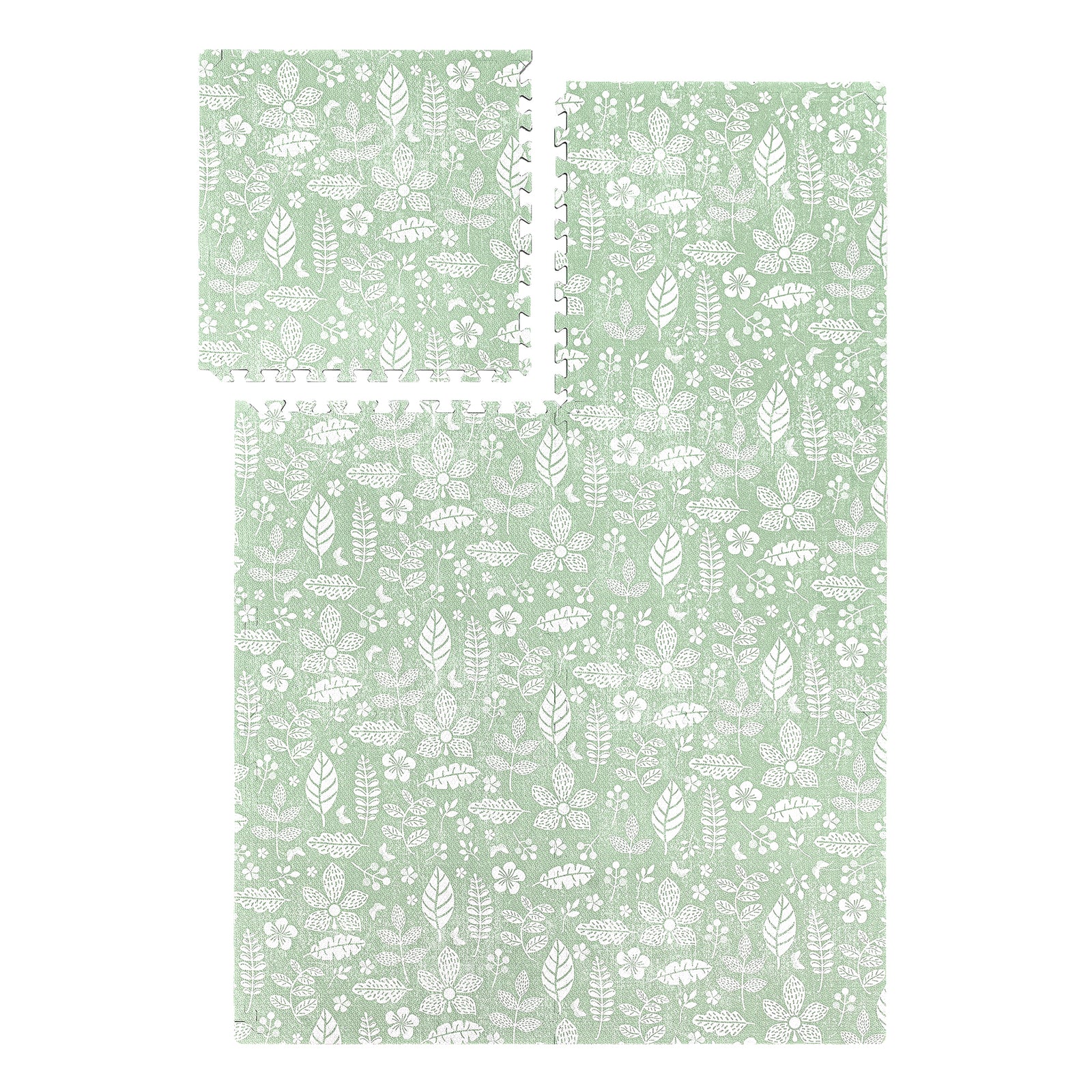 PopsyKosy Tranquil Flower Olive Green EVA play mat dual-side reversible pattern display