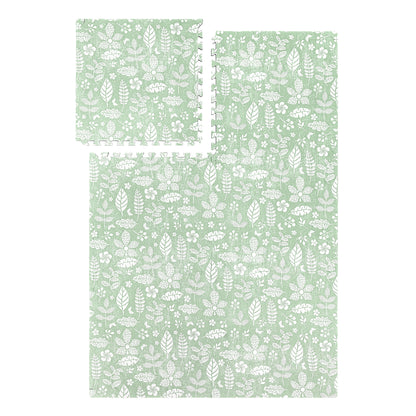 PopsyKosy Tranquil Flower Olive Green EVA play mat dual-side reversible pattern display
