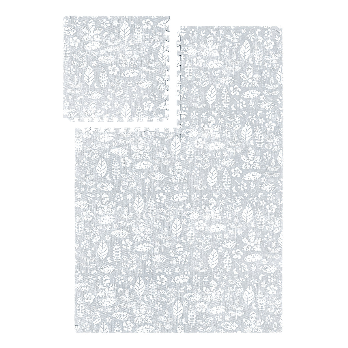 PopsyKosy Tranquil Flower Gray EVA play mat dual-side reversible pattern display
