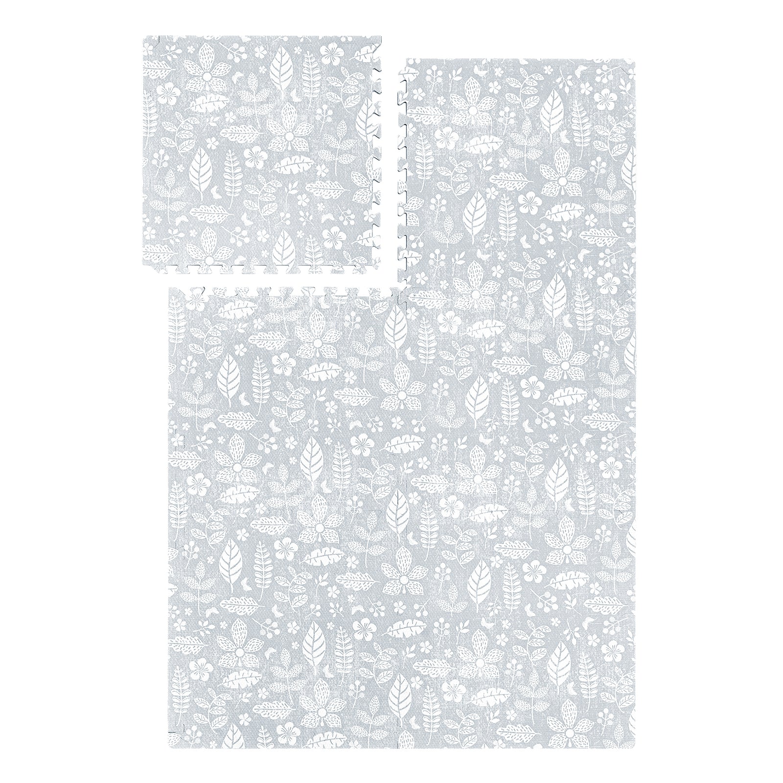 PopsyKosy Tranquil Flower Gray EVA play mat dual-side reversible pattern display