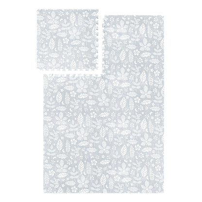 PopsyKosy Tranquil Flower Gray EVA play mat dual-side reversible pattern display