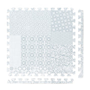 PopsyKosy Totem Gray non-toxic EVA play mat - gray totem pattern interlocking tiles top view