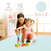 Close-up of geometric triangle texture on PopsyKosy Triangles Blue anti-slip play mat surface
