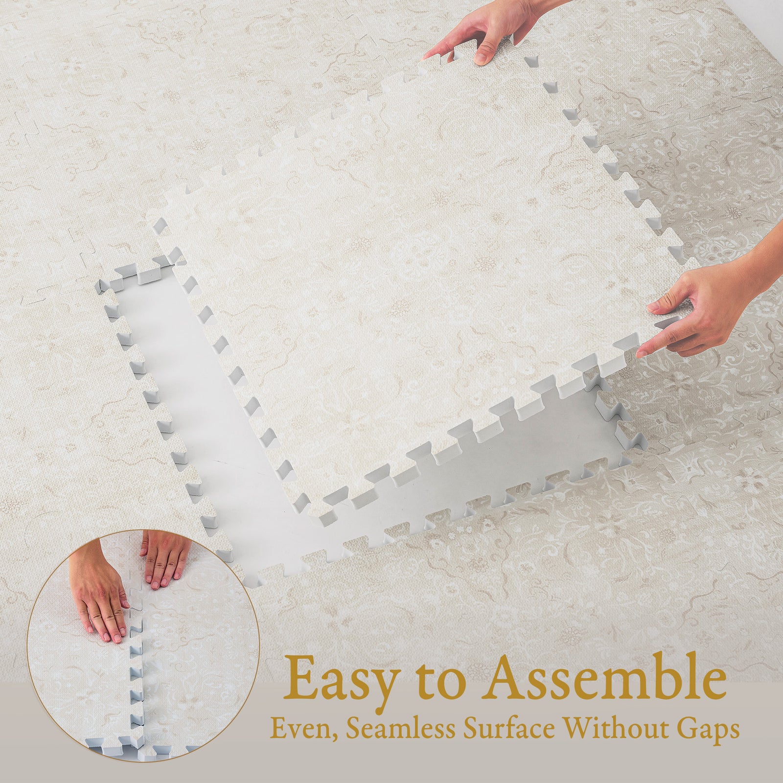 PopsyKosy Persian Garden Pearl Beige play mat dimensions and what is in the box
