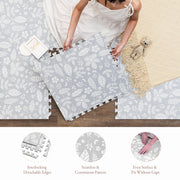 PopsyKosy Tranquil Flower Gray complete set with puzzle-tooth edges and storage bag