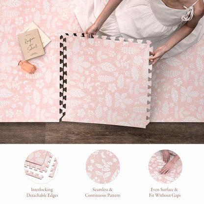 PopsyKosy Tranquil Flower Baby Coral complete set with puzzle-tooth edges and storage bag