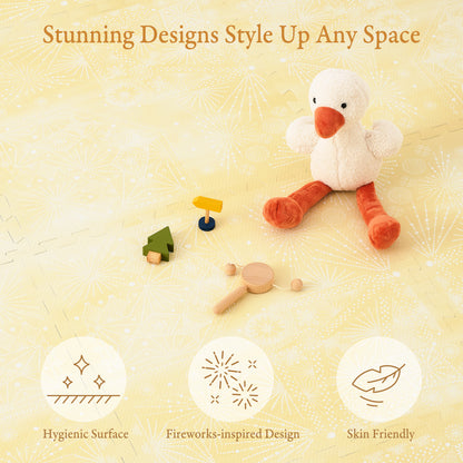 PopsyKosy Firework Champagne Yellow play mat dimensions and what is in the box