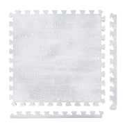 PopsyKosy Firework Lavender Grey non-toxic EVA play mat - lavender grey firework pattern interlocking tiles top view