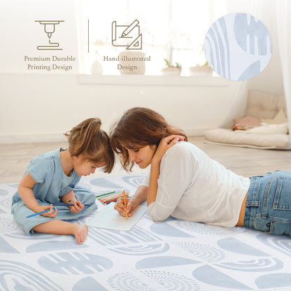 Baby playing on PopsyKosy Boulder Glacier Grey EVA foam mat in modern living room with natural light
