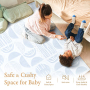 Toddler crawling on PopsyKosy Boulder Glacier Grey anti-viral anti-slip foam play mat safe surface