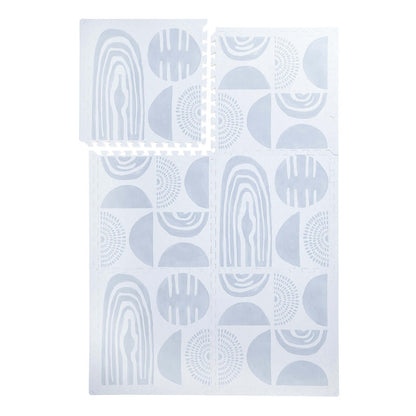 PopsyKosy Boulder Glacier Grey EVA foam play mat alternate angle showing stone texture detail