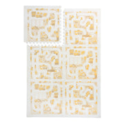 PopsyKosy Little Builders Warm Beige play mat alternate angle showing building block texture