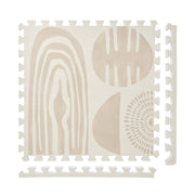 PopsyKosy Boulder Desert Sand non-toxic EVA play mat warm desert sand stone-texture interlocking tiles top view