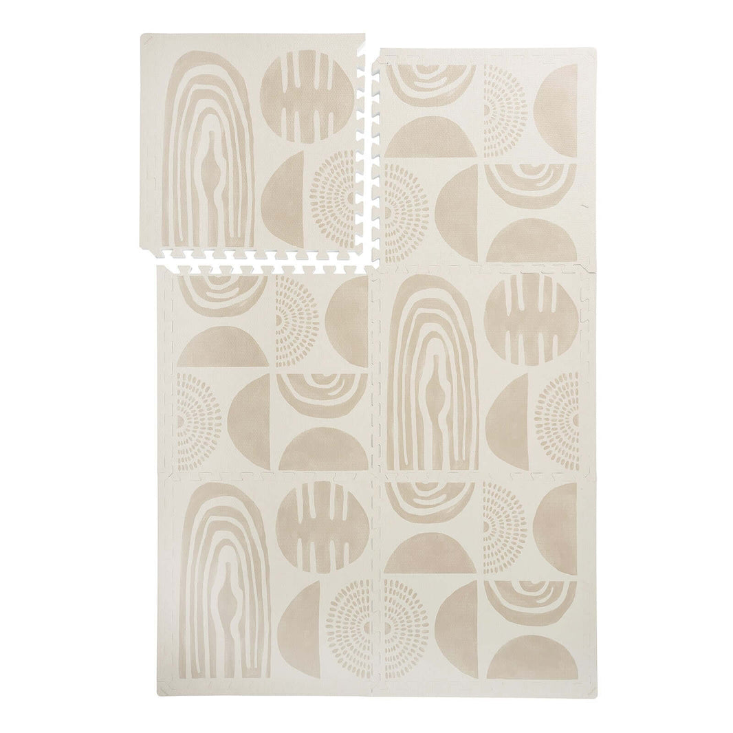 PopsyKosy Boulder Desert Sand EVA foam play mat dual-side display showing stone texture pattern on both faces