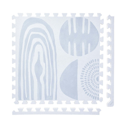 PopsyKosy Boulder Glacier Grey non-toxic EVA play mat cool grey stone-texture interlocking tiles top view