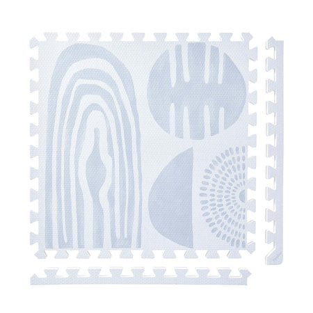 PopsyKosy Boulder Glacier Grey non-toxic EVA play mat cool grey stone-texture interlocking tiles top view