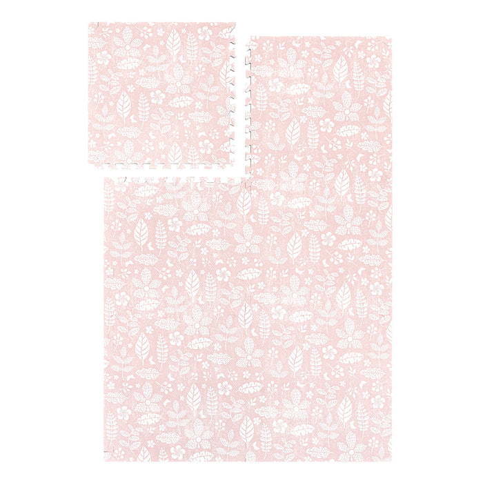 Tranquil Flower - Baby Coral play mat full set on a white background