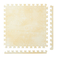 Firework - Champagne Yellow play mat tiles and border pieces on white