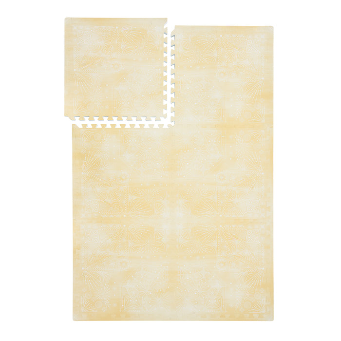 Firework - Champagne Yellow play mat full set on a white background