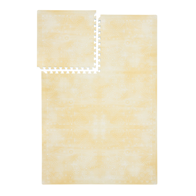 Firework - Champagne Yellow play mat full set on a white background