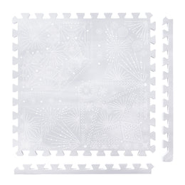 Firework - Lavender Grey play mat tiles and border pieces on white