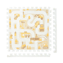 Little Builders - Warm Beige play mat tiles and border pieces on white