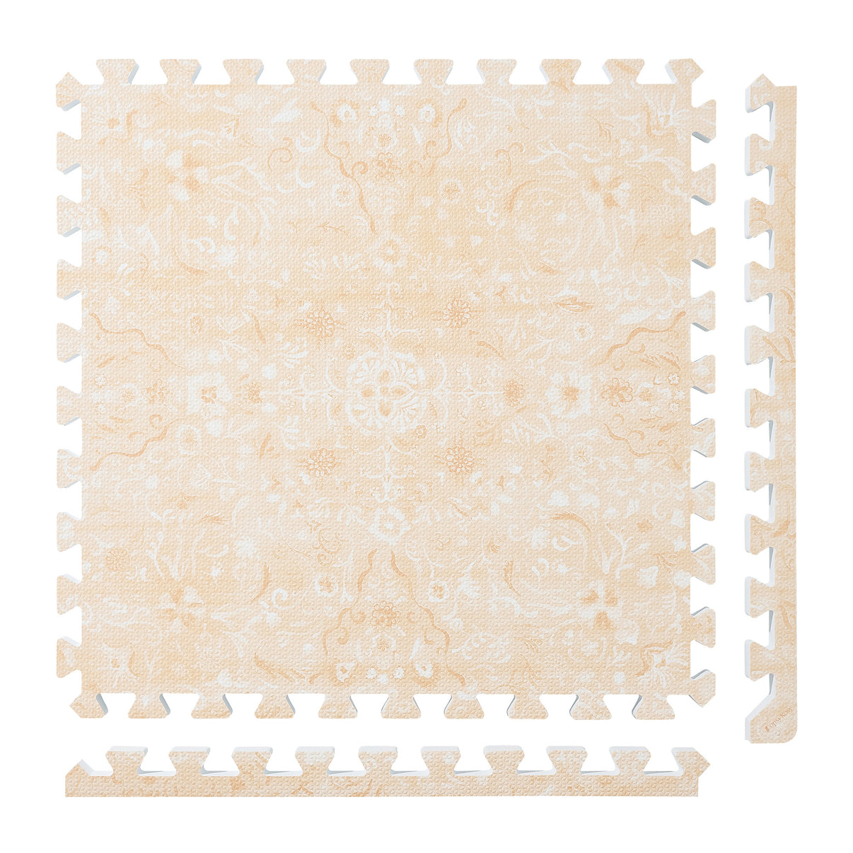 Persian Garden - Light Apricot play mat tiles and border pieces on white