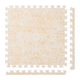Persian Garden - Light Apricot play mat tiles and border pieces on white
