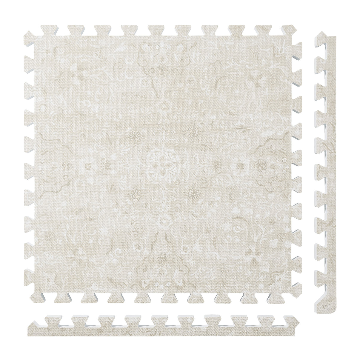 Persian Garden - Pearl Beige play mat tiles and border pieces on white