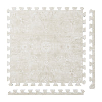 Persian Garden - Pearl Beige play mat tiles and border pieces on white