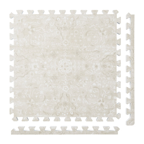 Persian Garden - Pearl Beige play mat tiles and border pieces on white