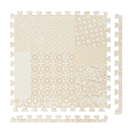 Totem - Beige play mat tiles and border pieces on white
