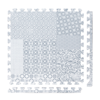 Totem - Gray play mat tiles and border pieces on white