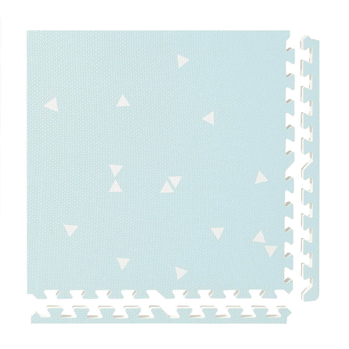 Totem - Triangles Blue play mat tiles and border pieces on white