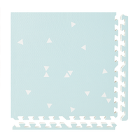 Totem - Triangles Blue play mat tiles and border pieces on white