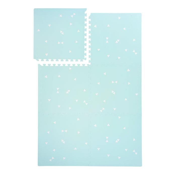 Totem - Triangles Blue play mat full set on a white background