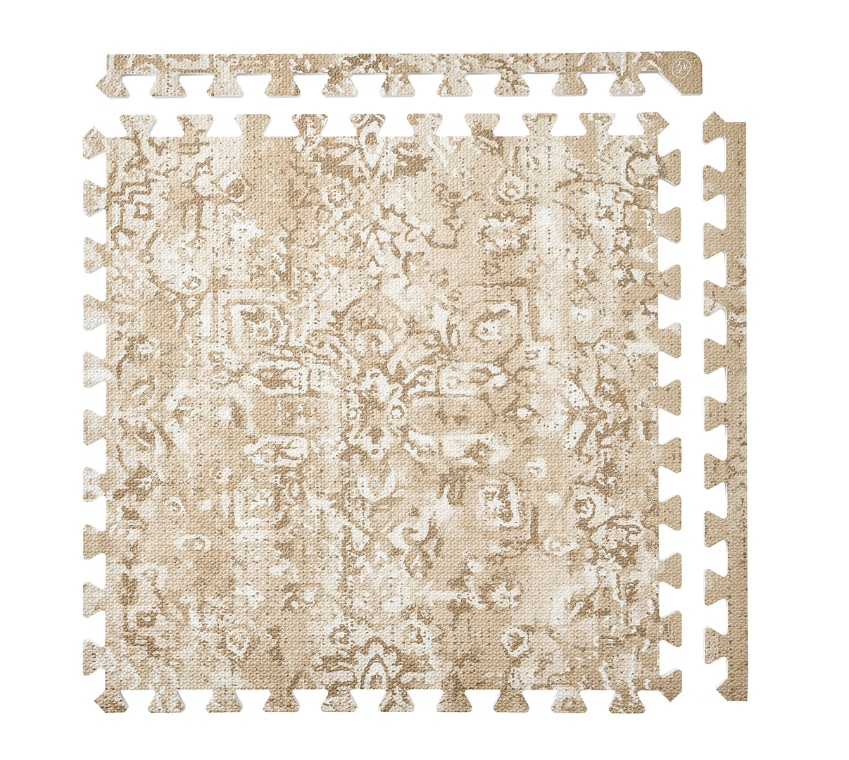 PopsyKosy Vintage Floral Light Chestnut 0.5-inch EVA play mat tiles with borders